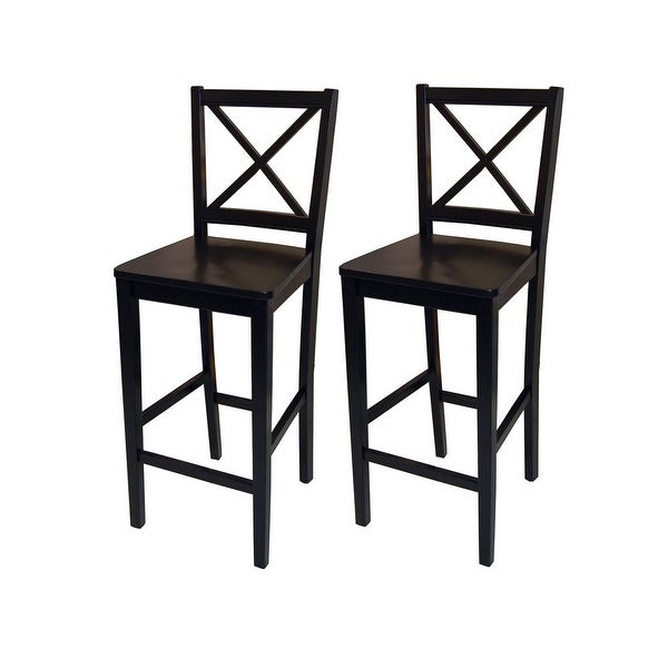 Bar Stool， White， Set of 2