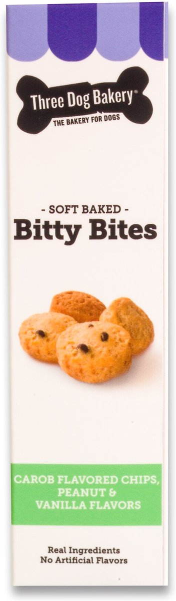 Three Dog Bakery Bitty Bites Dog Treats， 13-oz box