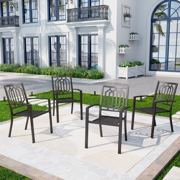 4pc Outdoor Stackable Bistro Chairs Captiva Designs