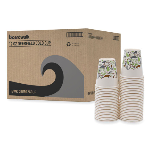 Boardwalk Deerfield Printed Paper Cold Cups， 12 oz， 50 Cups/Sleeve， 20 Sleeves/Carton (DEER12CCUP)