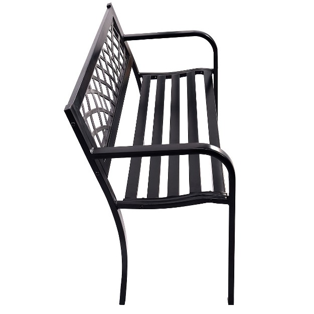 Tangkula Antique Steel Bench Patio Garden Chair Porch Cast For Outdoor