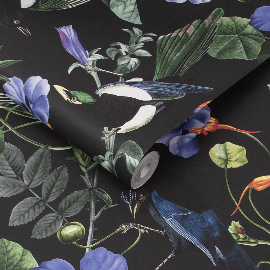 Magpie Floral Wallpaper