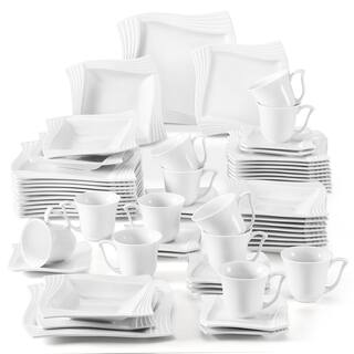 MALACASA Series Amparo 60-Piece Modern Ceramic Dinnerware Set (Service for 12) AMPARO-30*2