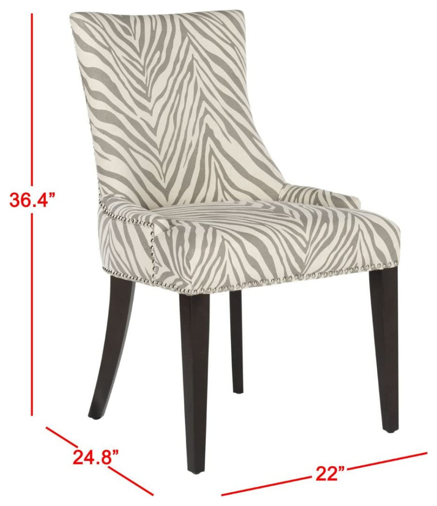 Elegant Dining Chair  Birch Wooden Legs  ampLinen Seat With Nailhead   Contemporary   Dining Chairs   by Decorn  Houzz