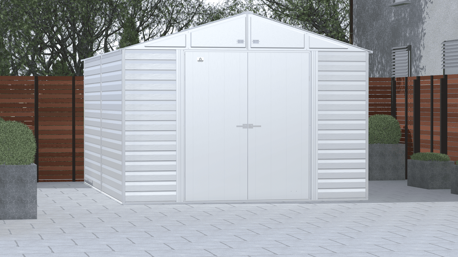 Arrow Select Steel Storage Shed, 10x14, Flute Grey