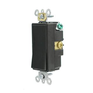 Leviton 15 Amp Decora Plus Commercial Grade Single Pole Rocker Switch Black 5691-2E