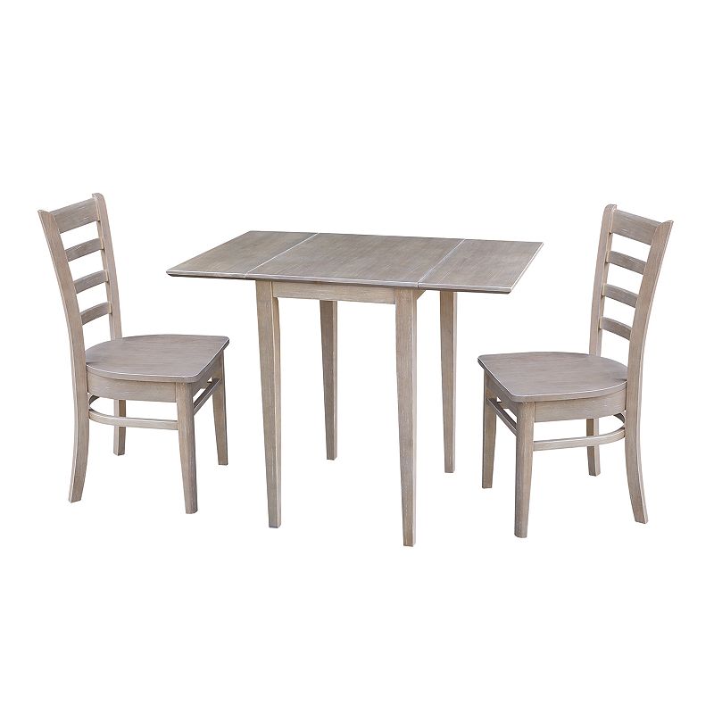 International Concepts Small Dual Drop Leaf Table with Two Chairs