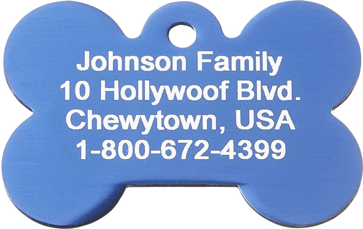 GoTags Anodized Aluminum Personalized ID Tag， Bone