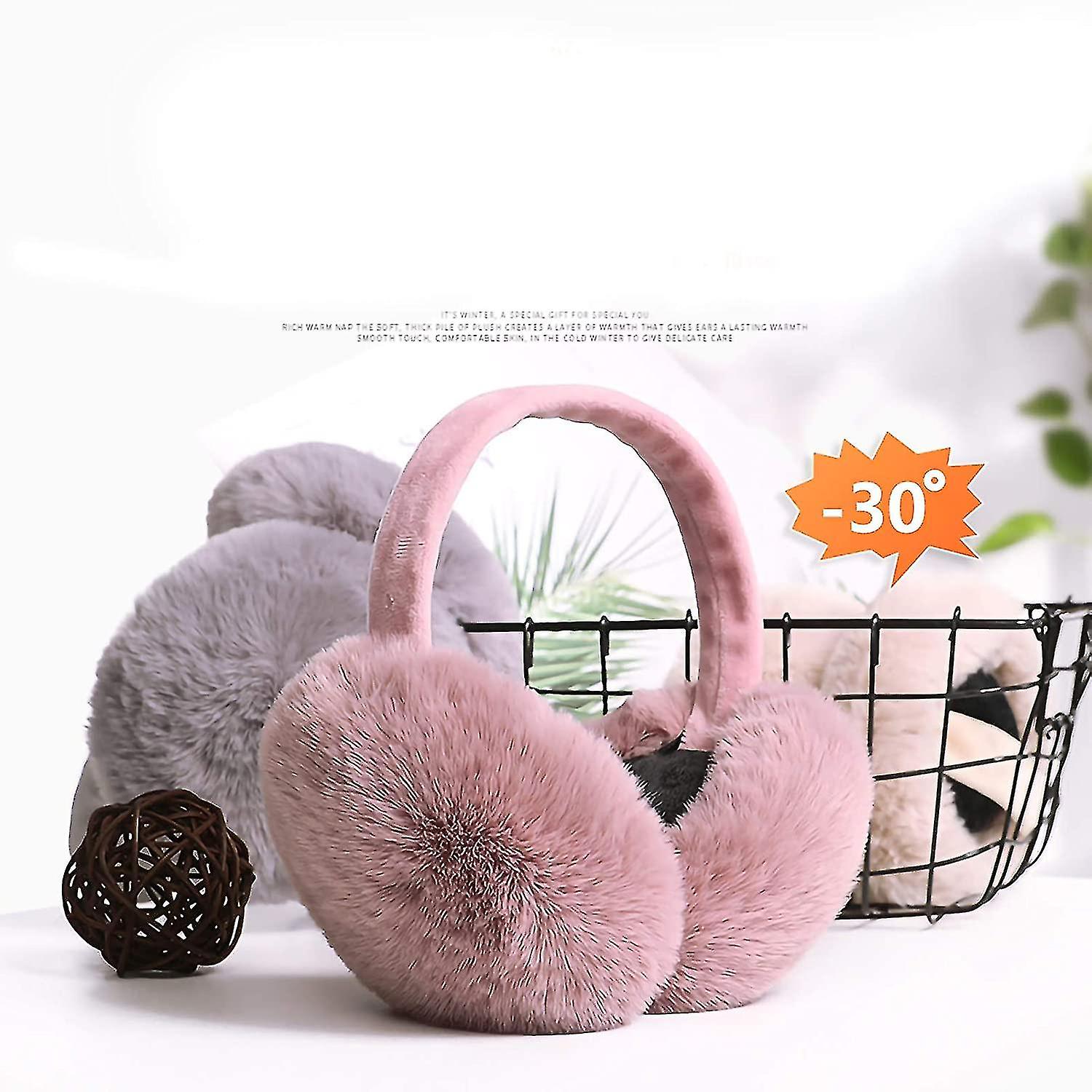 Winter Ear Muffs Faux Fur Warm Earmuffs Foldable Outdoor Ear Warmers