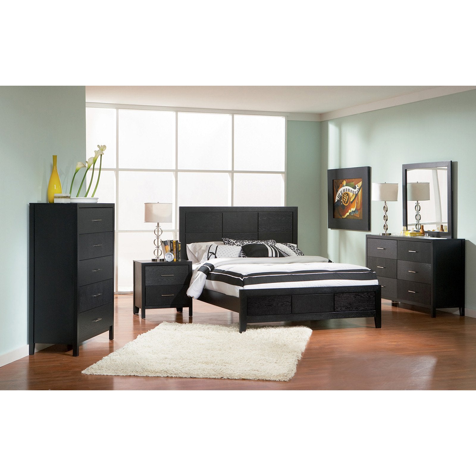 Grove 5-drawer Chest Black