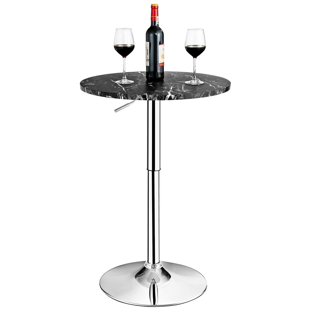 Costway Round Bistro Bar Table Height Adjustable 360 degree Swivel   See details