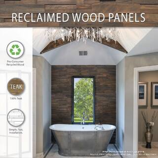 Realstone Systems Reclaimed Wood 12 in. x 24 in. x 12 in. Natural Teak Wood Wall Panel (10-PanelsBox) 188385546