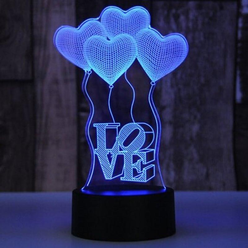 Led Colorful Usb Power Supply Small Table Lamp Creative 3D Gift Love Balloon Night Light Multi A