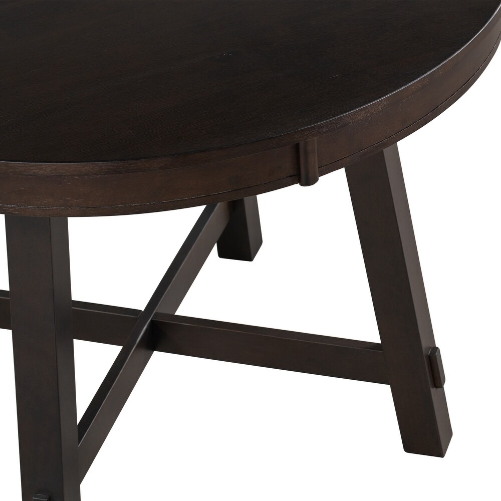 Round Extendable Wood Kitchen Dining Table with 16\