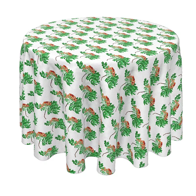 Round Tablecloth， 100% Polyester， 70 Round， Rowan Tree Silhouettes