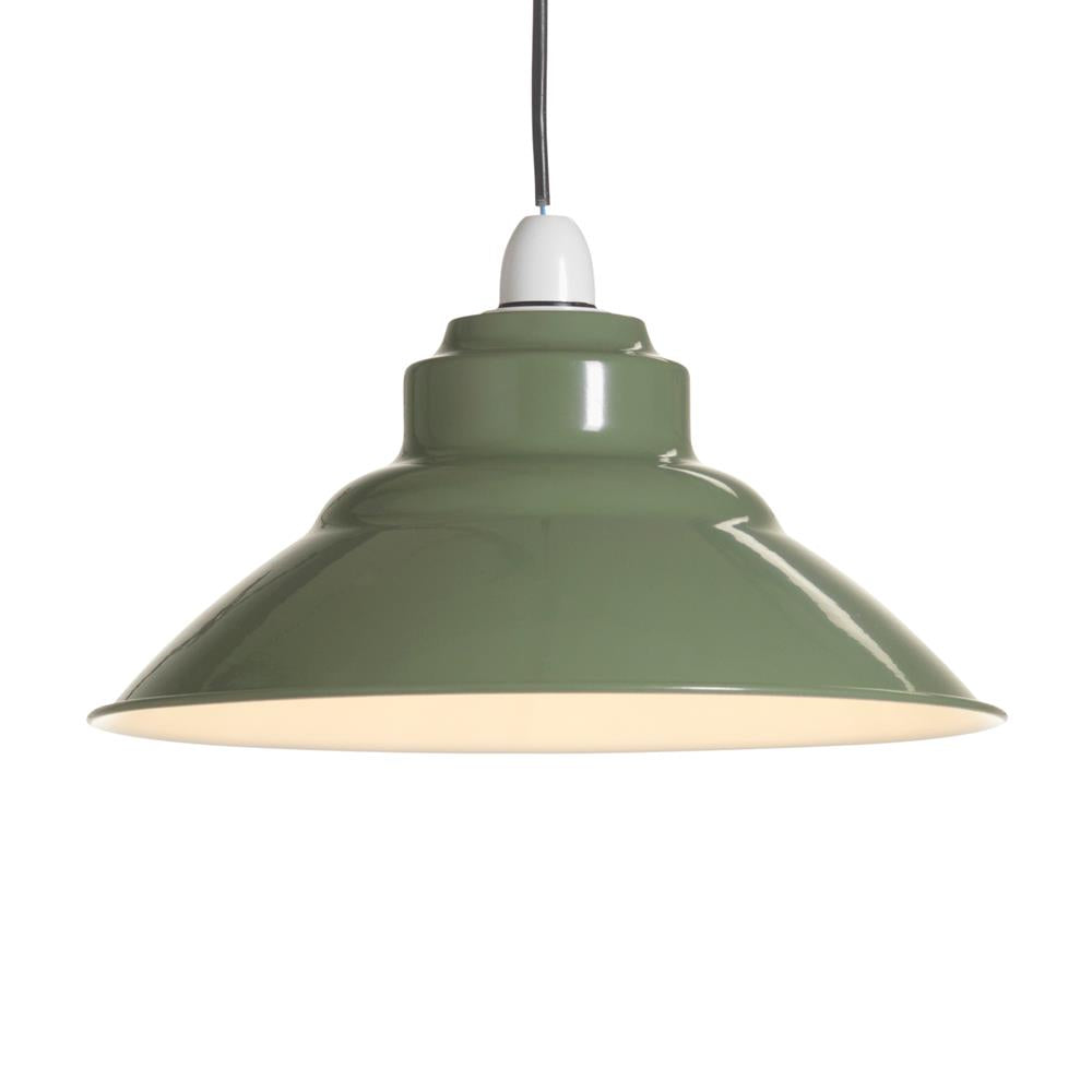 Oaks 107 SE Sage Green Vintage None Electric Dome Pendant 31cm