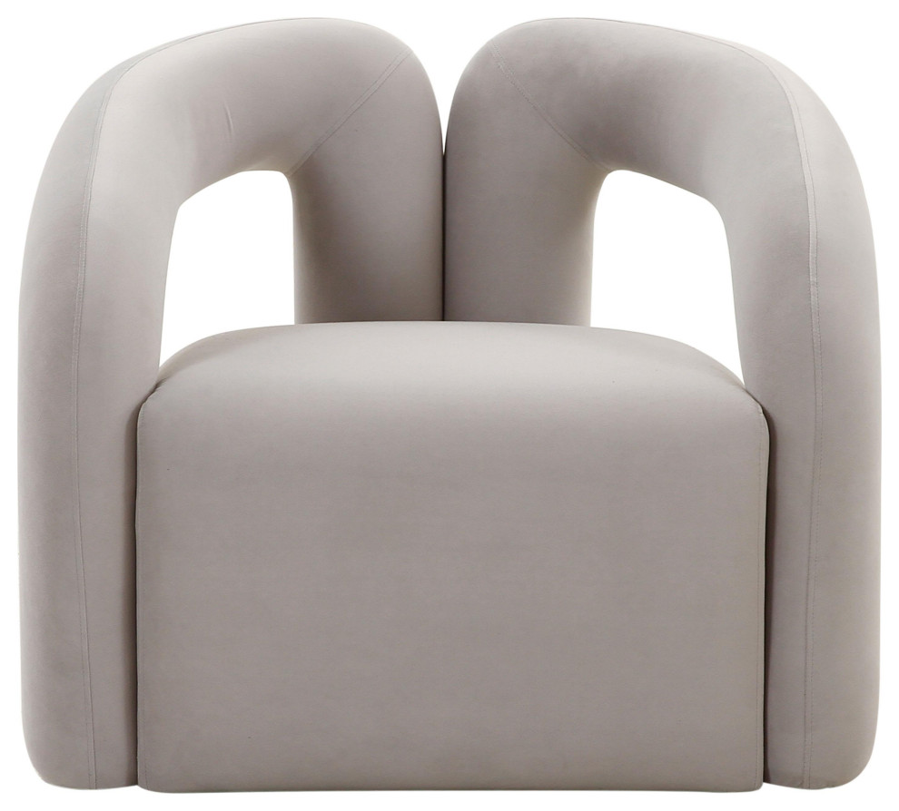 Jenn Gray Velvet Accent Chair   Transitional   Armchairs And Accent Chairs   by First of a Kind USA Inc  Houzz