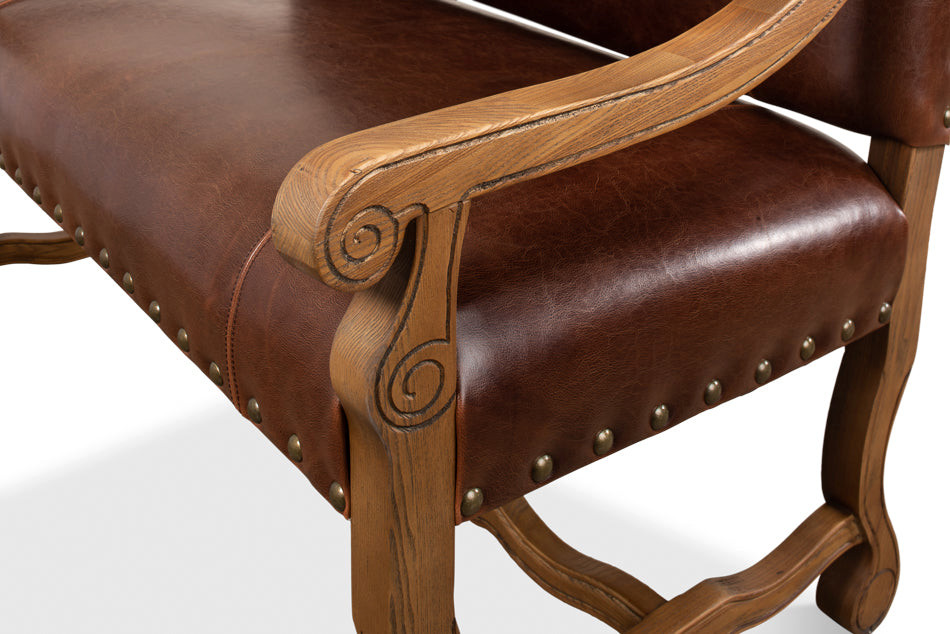 Italian Leather Settee   Traditional   Armchairs And Accent Chairs   by Sideboards and Things  Houzz