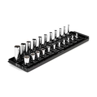 TEKTON 14 in. Drive 6-Point Socket Set with Rails (532 in.-916 in.) (22-Piece) SHD90210