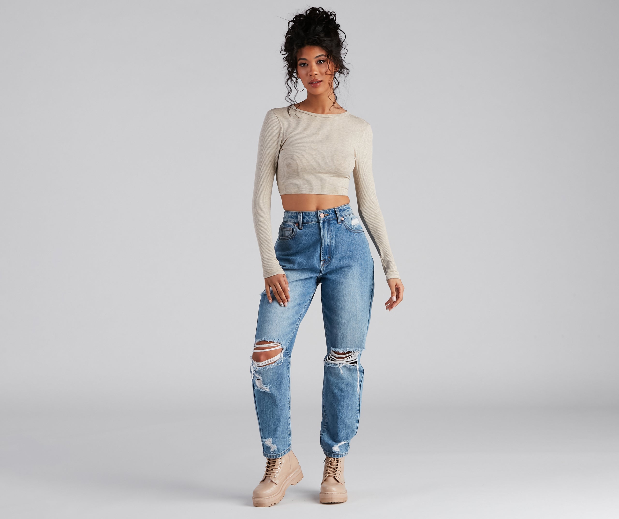 Go With It Ribbed Knit Crop Top