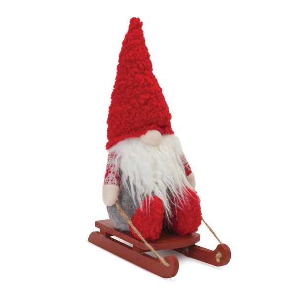 Plush Winter Gnome on Sled (Set of 2)