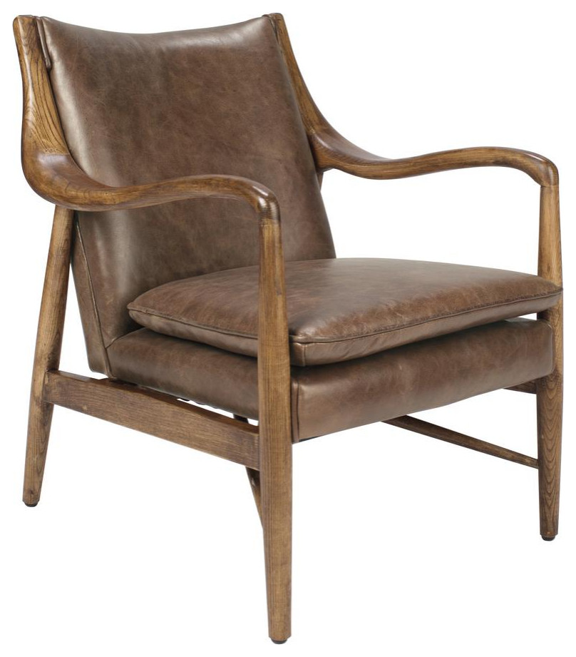 Kareem Club Chair Brown by Kosas Home   Midcentury   Armchairs And Accent Chairs   by Homesquare  Houzz