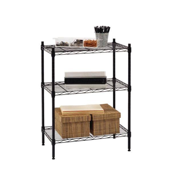 HDX 3-Tier Steel Wire Shelving Unit in Black (24 in. W x 30 in. H x 14 in. D) 31424BPS