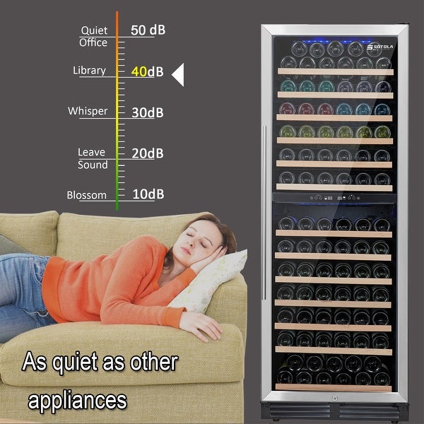 Wine Cooler Refrigerator 152 Bottle Large Wine Fridge， Digital Control