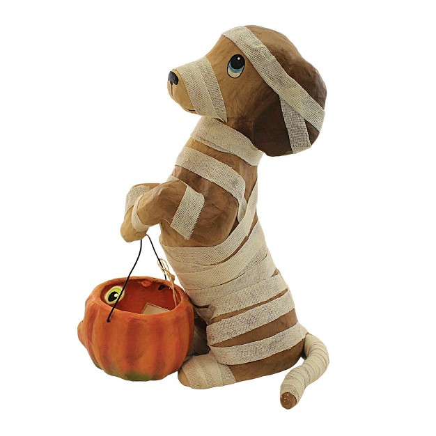 Bethany Lowe Mummy Puppy Paper Mache One Figurine 12 0 Inches Halloween Pumpkin Bucket Tj2320 Paper Brown