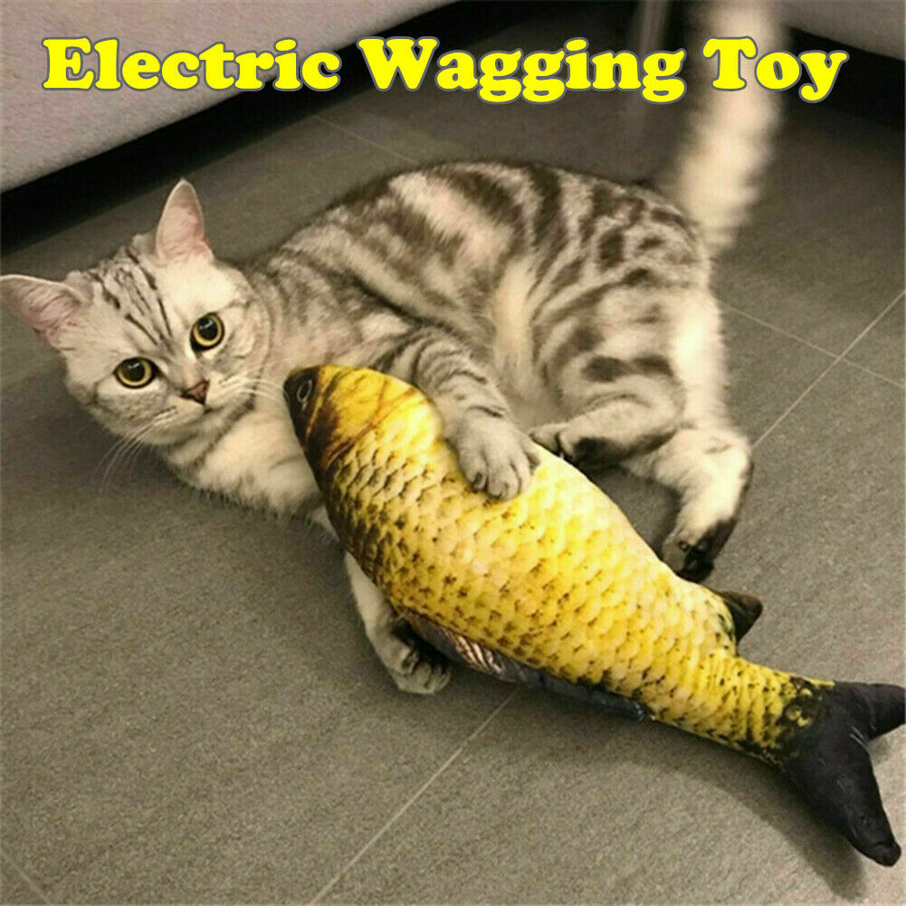 Cat Stuffed Toy Electric Wagging Fish Realistic Plush Simulation Fish with Catnip