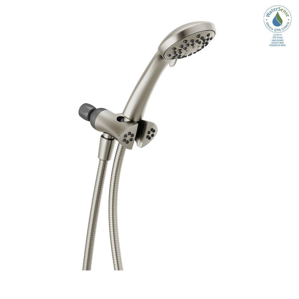 Peerless 3-Spray Patterns 1.75 GPM 3.5 in. Wall Mount Handheld Shower Head in Brushed Nickel 76341SN