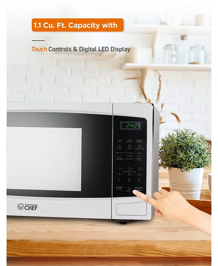 Commercial Chef 1.1 Cu. Ft. Counter Top Microwave White