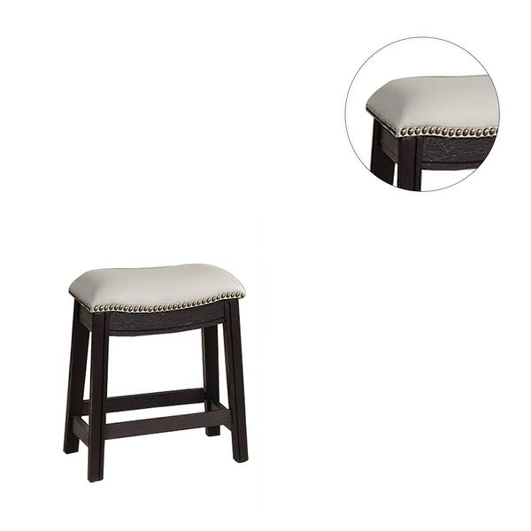 Grey PU Upholstery Bar Stool， Set of 2