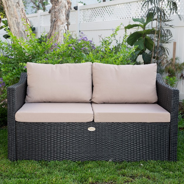 Barton 2 Person Madison Outdoor Patio Wicker Sofa Set Love Seat W Seat Cushion