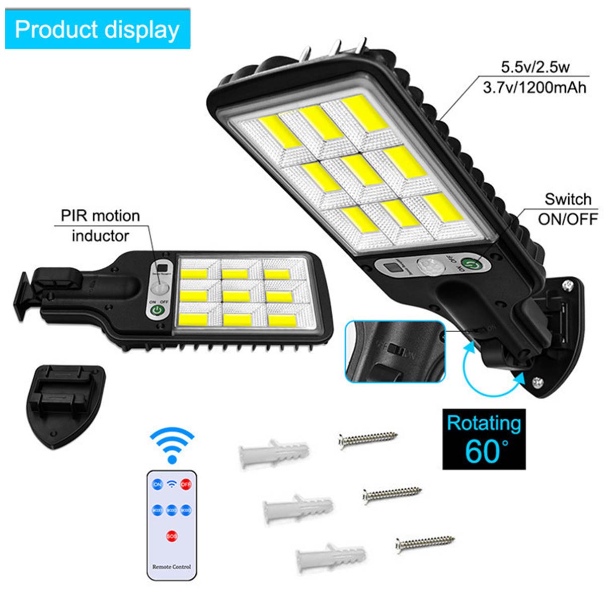 LED Flood Light Outdoor， 8000 lumens LED Work Light with Motion Sensor， IP65 Waterproof Outdoor Floodlights， 6500K Daylight White Super Bright Security Light for Garden Patio