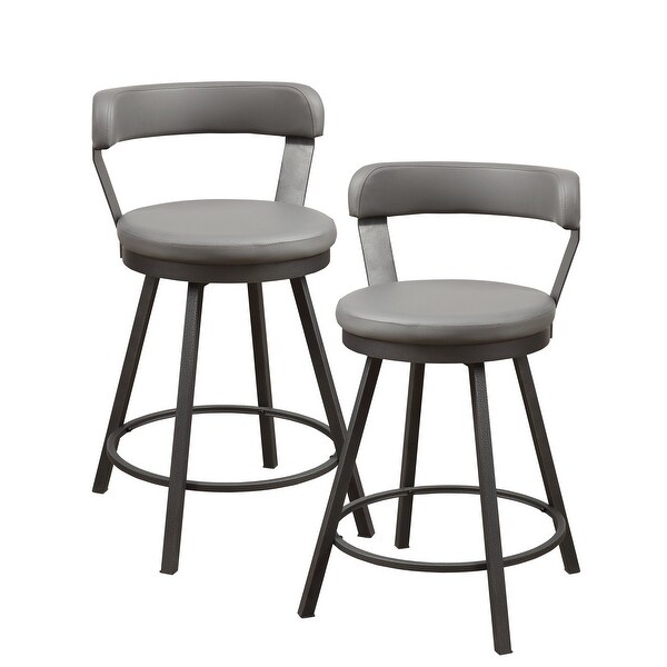 Belmar Swivel Counter Height Barstool (Set of 2)， Brown