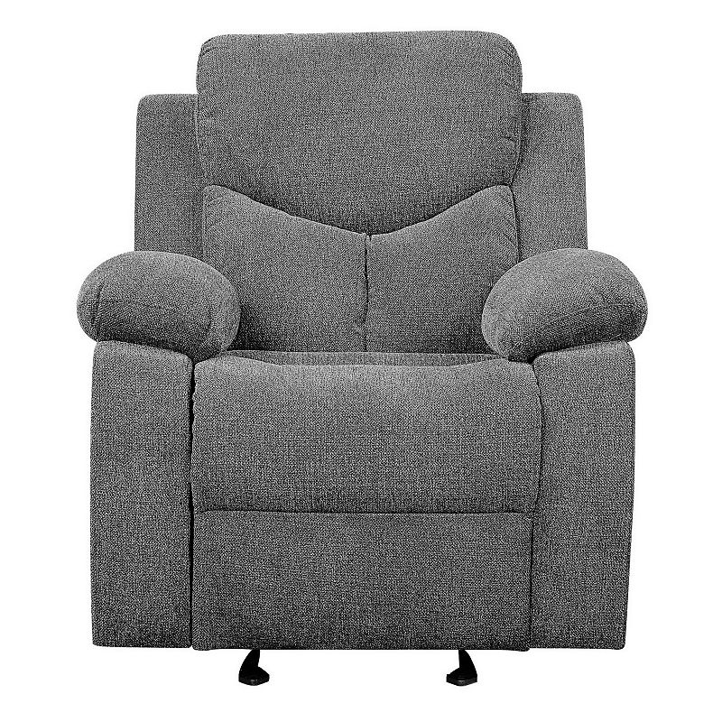 Fabric Upholstered Glider Recliner Chair with Pillow Top Armrest， Gray