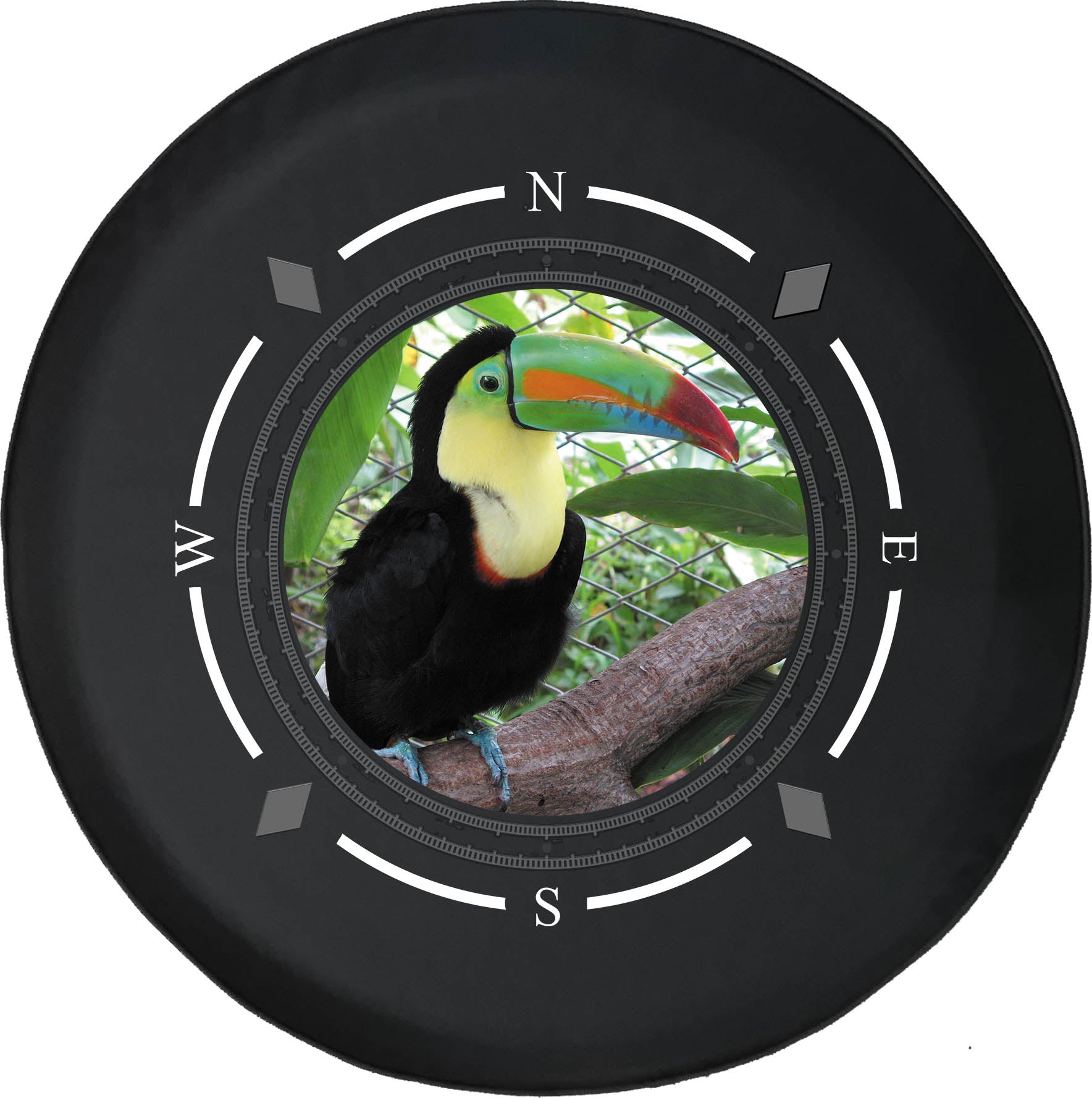 Spare Tire Cover Compass Keel Billed Toucan Bright Beak Wheel Covers Fit for SUV accessories Trailer RV Accessories and Many Vehicles