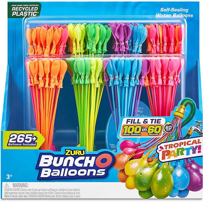 ZURU Bunch O Balloons Tropical Party 265+ Water Balloons 8-Pack