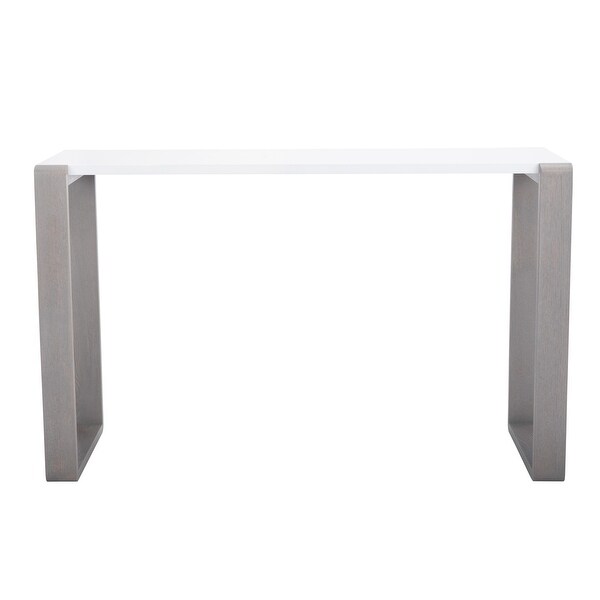 SAFAVIEH Modern Bartholomew White/ Grey Lacquer Console Table - 51