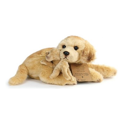 Demdaco Nat and Jules Yellow Lab and Puppy Plush Toy