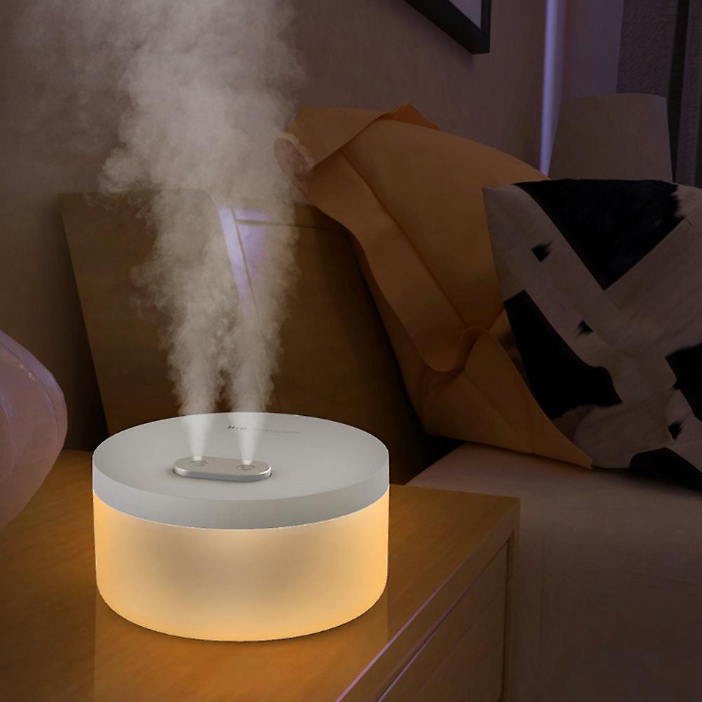 1L Double Spray Humidifier Portable Mist Machine Aroma Diffuser for Desktop Office HomeWhite