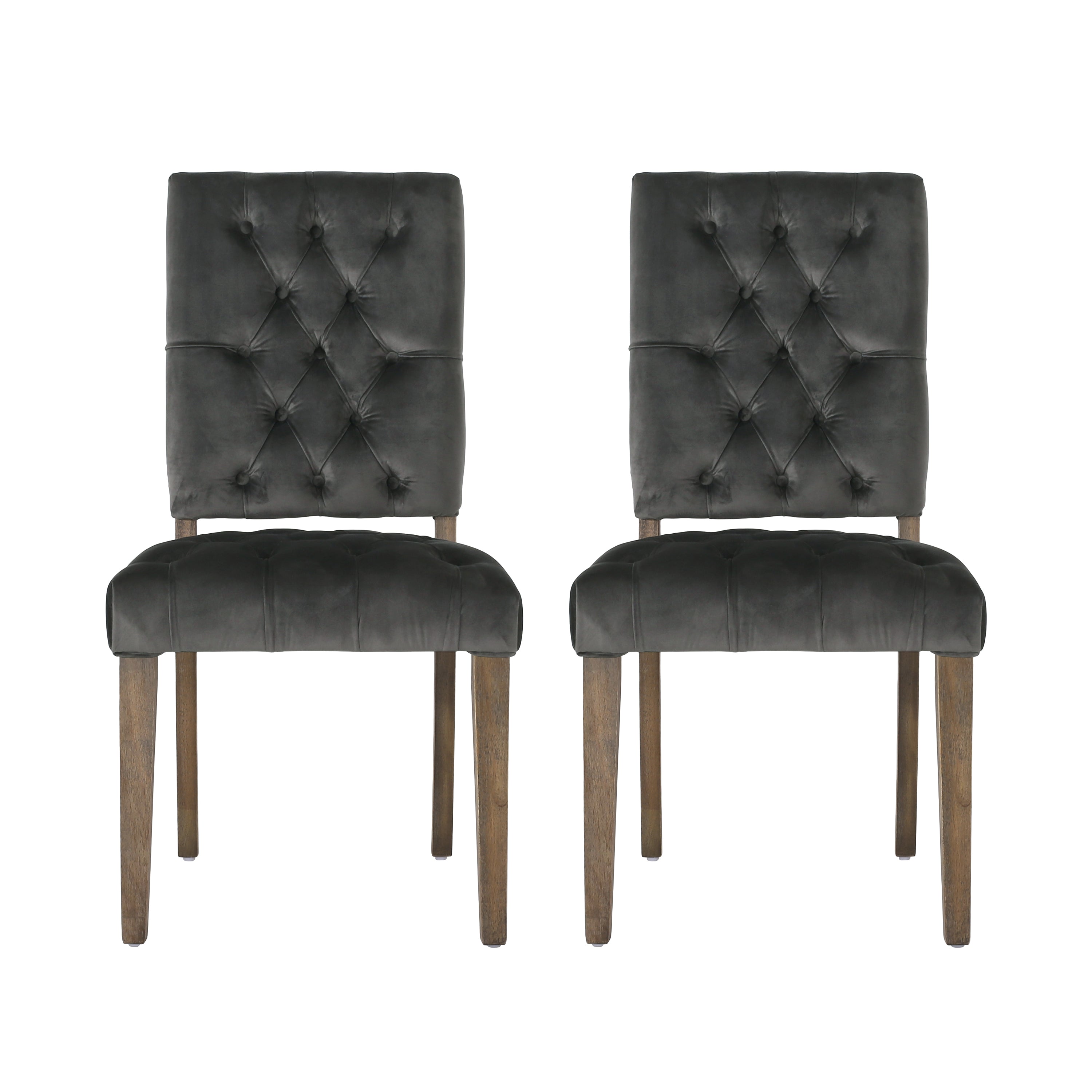 Myrtle Contemporary Velvet Tufted Dining Chairs (Set of 2)