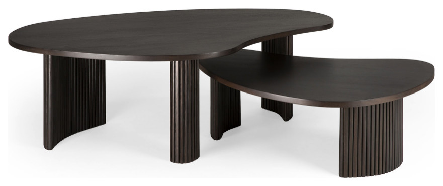 Varnished Mahogany Coffee Table  OROA Boomerang   Transitional   Coffee Tables   by Oroa   Distinctive Furniture  Houzz