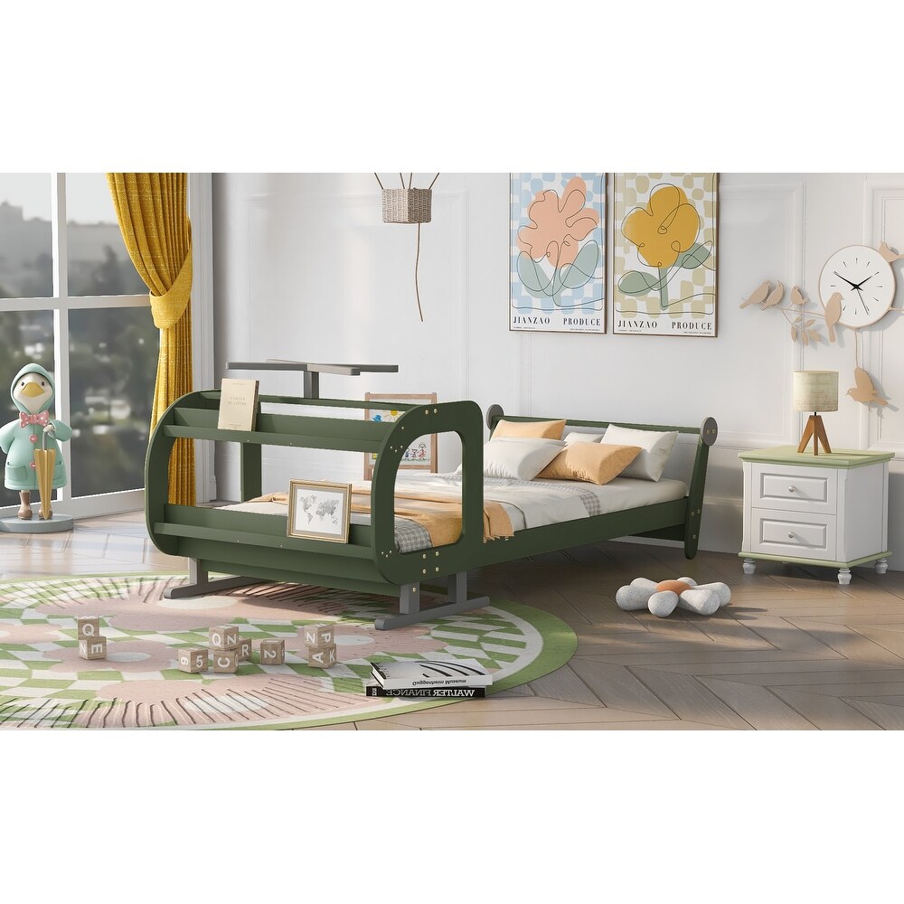 Unique Plane Style Platform Twin Bed with Rotatable Propeller