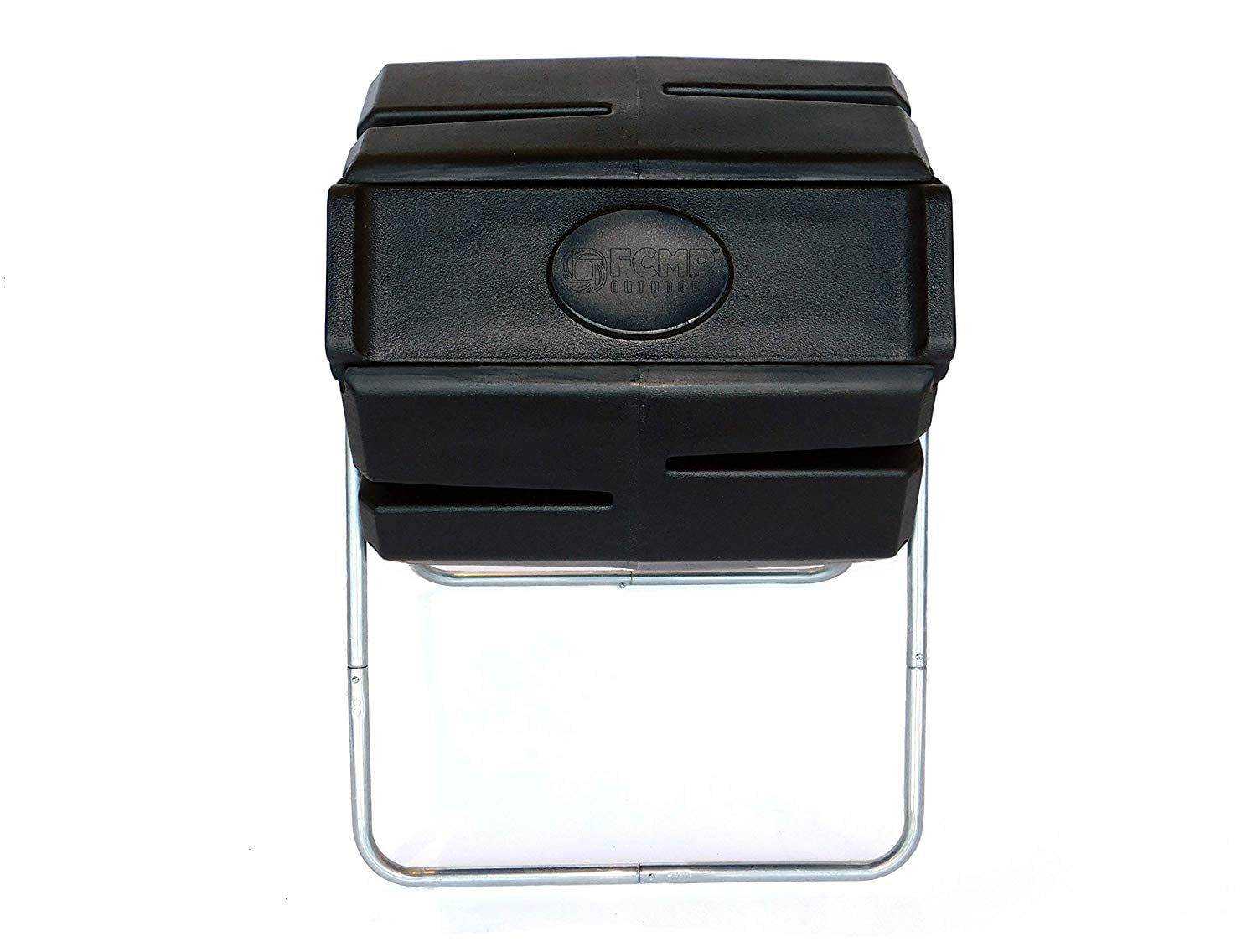 FCMP Outdoor Portable 37 Gallon 1 Piece Tumbling Composter Bin for Soil, Black