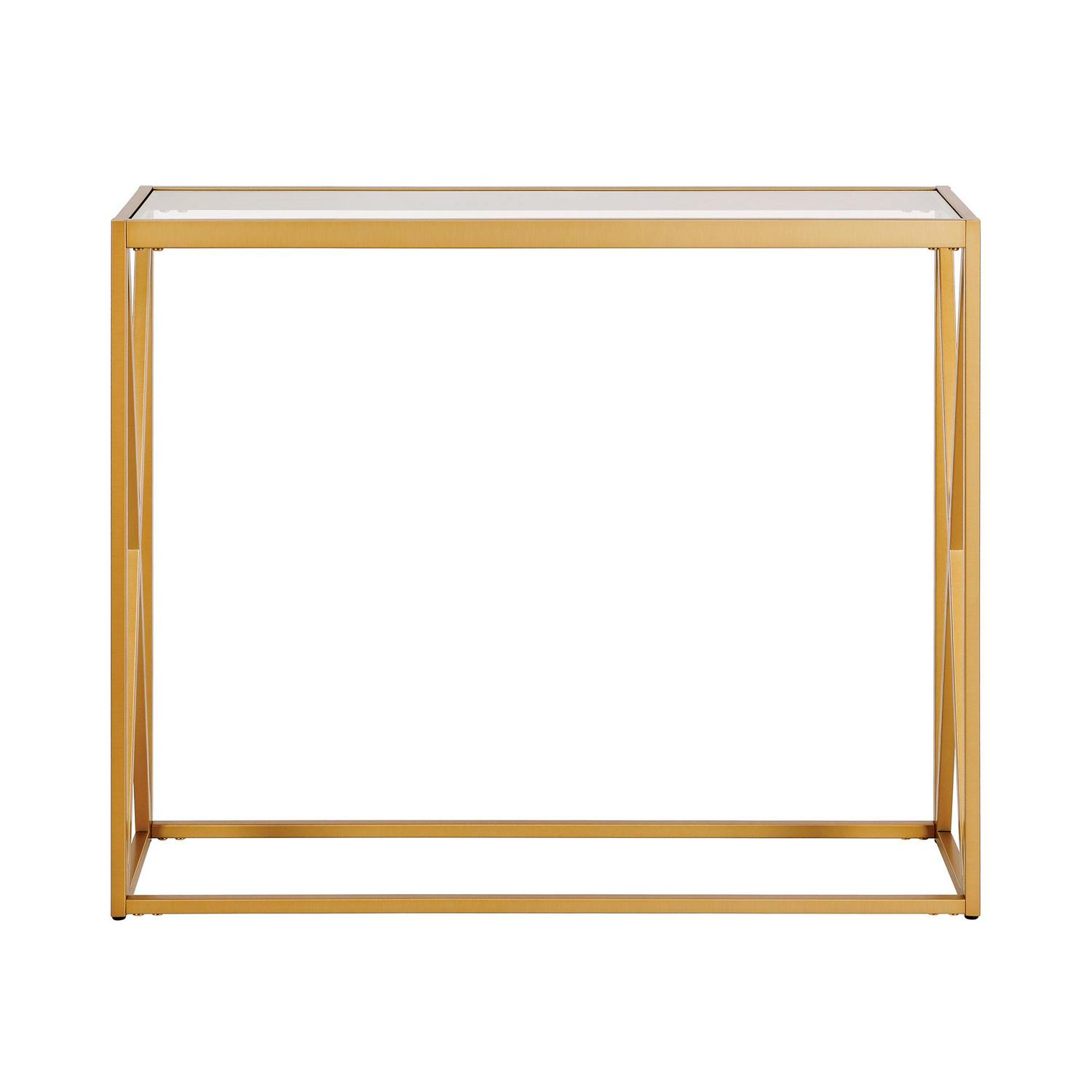 EvelynampZoe Arlo Brass Finish Console Table  Crowdfused