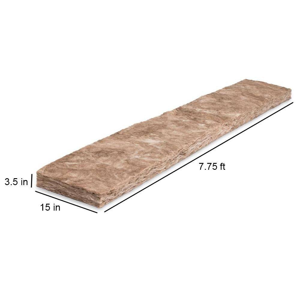 Knauf Insulation R-15 EcoBatt Unfaced Fiberglass Insulation Batt High Density 3-12 in. x 15 in. x 93 in. (15-Bags) 691012