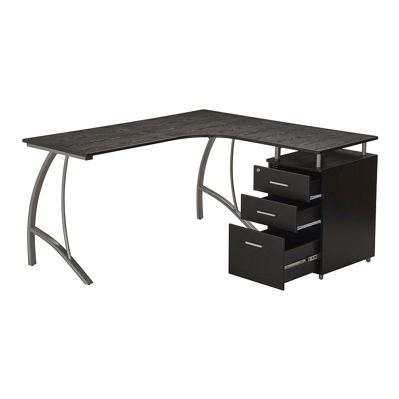 Techni Mobili Modern L-Shaped Cabinet Computer Desk