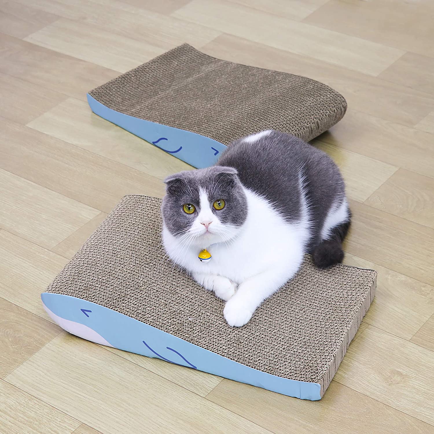 ComSaf Cat Scratcher Cardboard with Long Lasting Reversable Scratching Pad， Set of 2